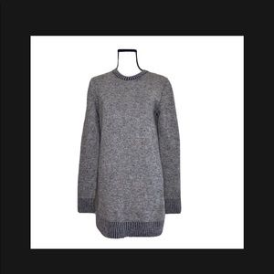 Zara Beige Beige Marled Crewneck Knitted Tunic Sweater